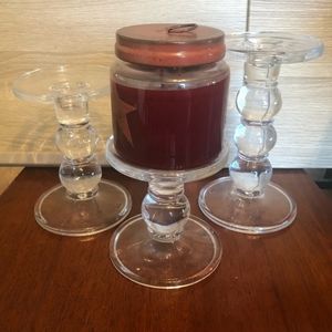 Crystal Candle Stands set of 3 from Gold Canyon